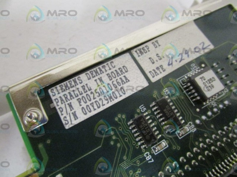 SIEMENS PARALLEL IN BOARD F002501066AA NSNP