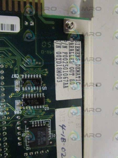 SIEMENS PARALLEL OUT BOARD F002501067AA NSNP