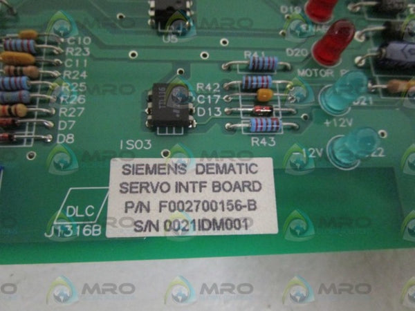 SIEMENS SERVO INTERFACE BOARD F002700156-B NSNP