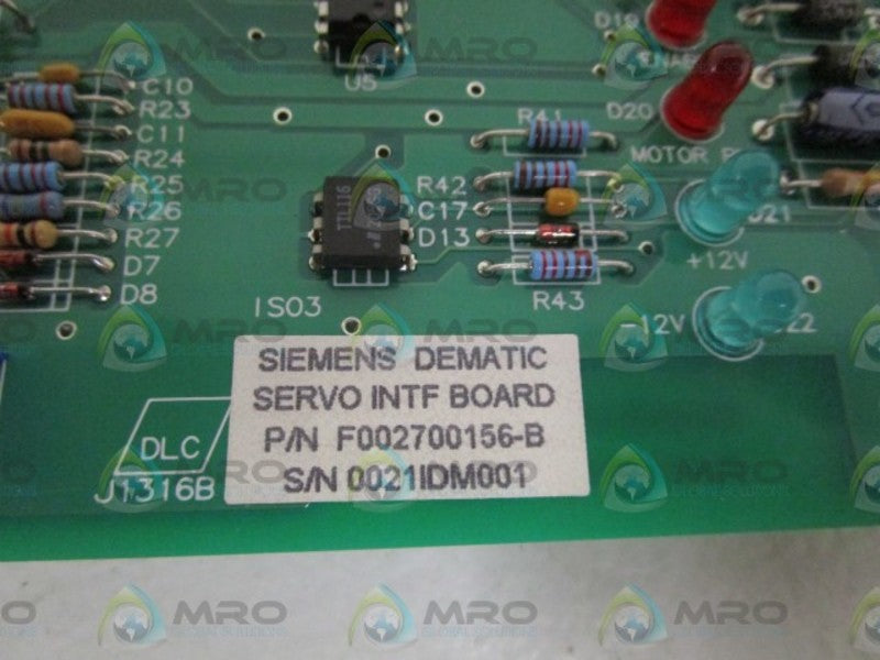 SIEMENS SERVO INTERFACE BOARD F002700156-B NSNP
