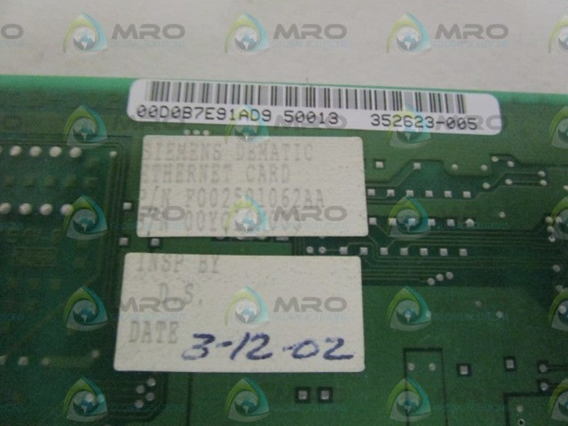 SIEMENS ETHERNET CARD F002501062AA NSNP
