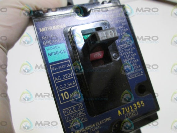 MITSUBISHI NF30-CS CIRCUIT BREAKER 10A 220VAC  NSNP