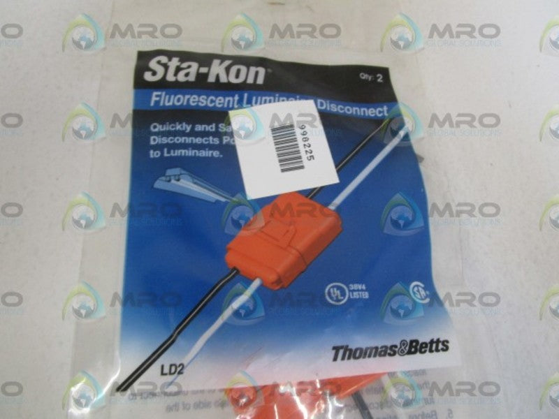 LOT OF 2 STA-KON FLUORESCENT LUMINAIRE DISCONNECT LD2 NSMP
