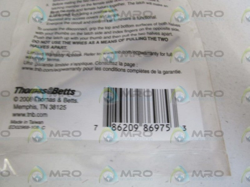 LOT OF 2 STA-KON FLUORESCENT LUMINAIRE DISCONNECT LD2 NSMP