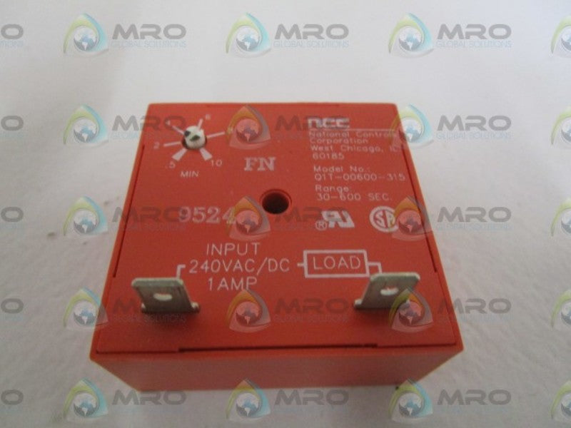 NCC 240V 30-600SEC. SOLID STATE CUBE TIMER Q1T-00600-315 NSMP
