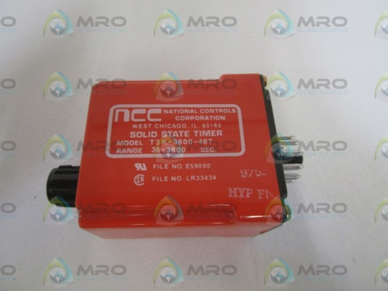 NCC SOLID STATE TIMER 36-3600SEC. T3K-3600-467 NSNP