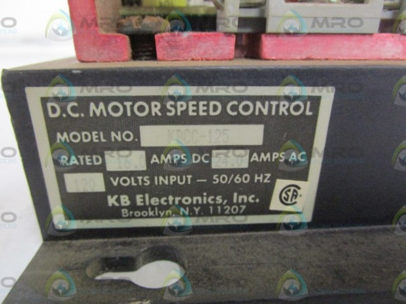 KB ELECTRONICS DC MOTOR SPEED CONTROL KBCC-125 UNMP