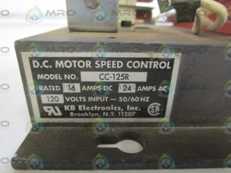 KB ELECTRONICS DC MOTOR SPEED CONTROL CC-125R UNMP
