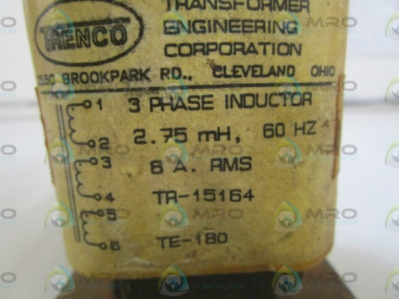 TRENCO 3 PHASE INDUCTORTRANSFORMER TR-15164 UNMP