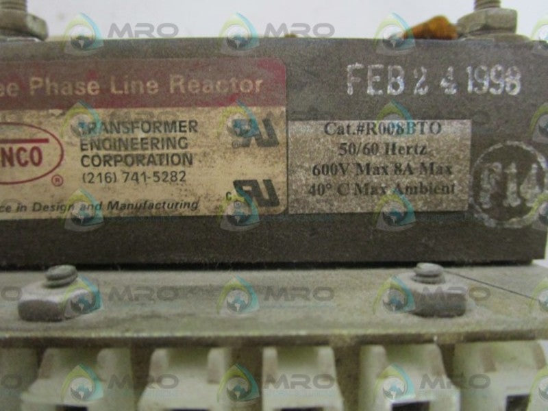 TRENCO THREE PHASE LINE REACTOR R008BTO UNMP