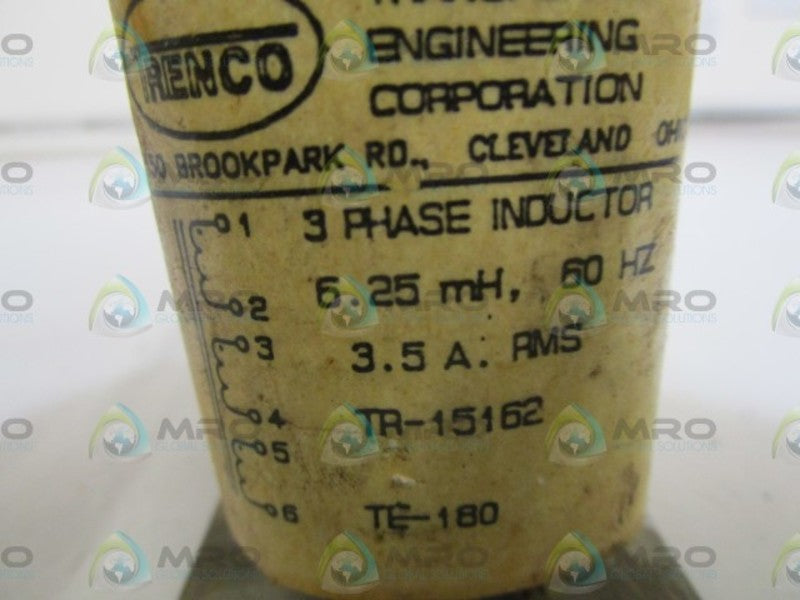 TRENCO 3 PHASE INDUCTOR TRANSFORMER TR-15162 UNMP