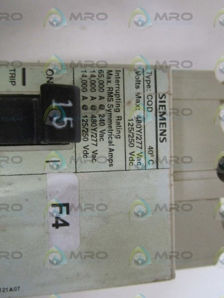 SIEMENS CQD215 CIRCUIT BREAKER 15A UNMP