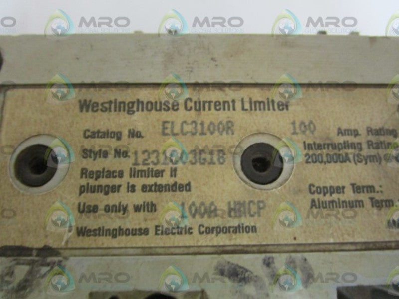 WESTINGHOUSE CURRENT LIMITER ELC3100R UNMP