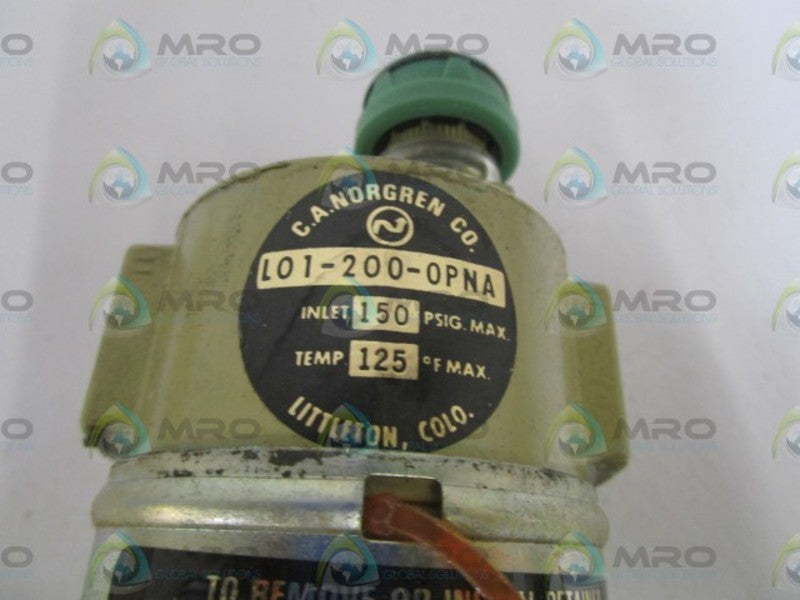 NORGREN PNEUMATIC LUBRICATOR L01-200-OPNA UNMP