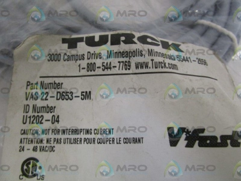 TURCK VAS22-D653-5M CABLE *NEW IN FACTORY BAG*