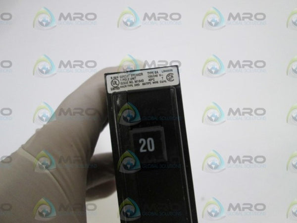 LOT OF 2 SQUARE D CIRCUIT BREAKER BA120 UNMP