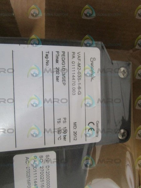 SWAGELOK FLOWMETER METAL CONE VAF-M2-03S-1-6-G NSMP