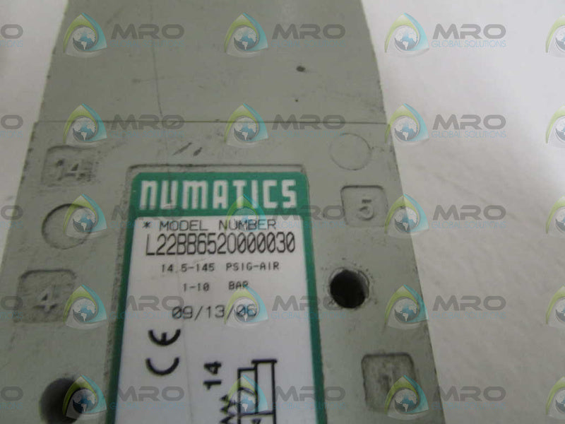 NUMATICS DOUBLE SOLENOID VALVE L22BB652O000030 UNMP