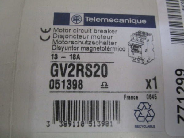 TELEMECANIQUE CIRCUIT BREAKER 13-18A GV2RS20 NSMP