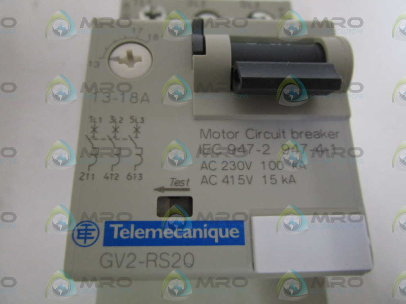 TELEMECANIQUE CIRCUIT BREAKER 13-18A GV2RS20 NSMP