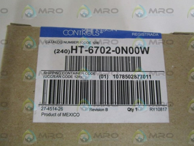 JOHNSON CONTROLS HUMIDITY TRANSMITTER HT-6702-0N00W NSFS