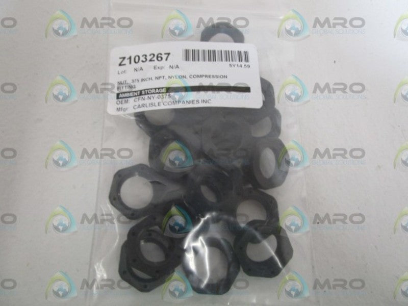 LOT OF 22 CARLISLE CO. .375" COMPRESSION FITTING CFN-NY-0375 NSNP