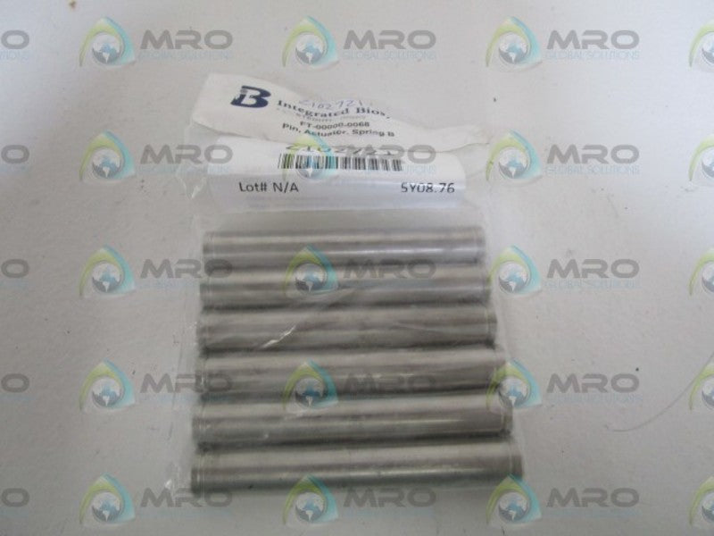 LOT OF 6 INTEGRATED BIOSYSTEMS PIN, ACTUATOR FT-00000-0068 NSNP IN BAG