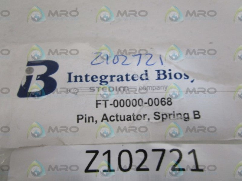 LOT OF 6 INTEGRATED BIOSYSTEMS PIN, ACTUATOR FT-00000-0068 NSNP IN BAG