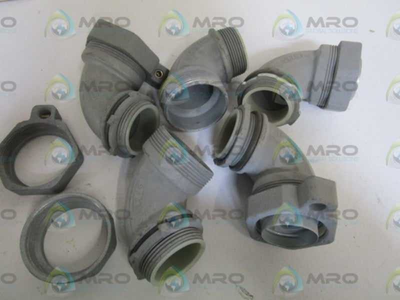 LOT OF 5 O-Z/GEDNEY 1-1/2" LIQUIDTIGHT CONNECTOR 4Q-9150LTG NSMP