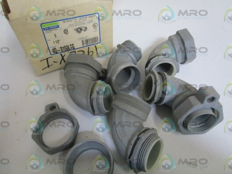 LOT OF 5 O-Z/GEDNEY 1-1/2" LIQUIDTIGHT CONNECTOR 4Q-9150LTG NSMP