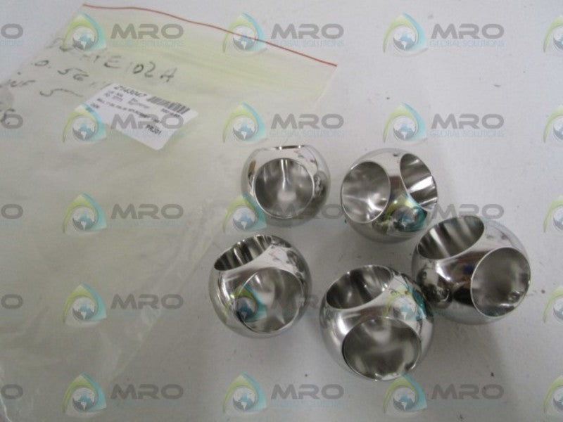 LOT OF 5 1"DIA, 316L SS, 3-WAY BALL HLE-9-AF NSNP