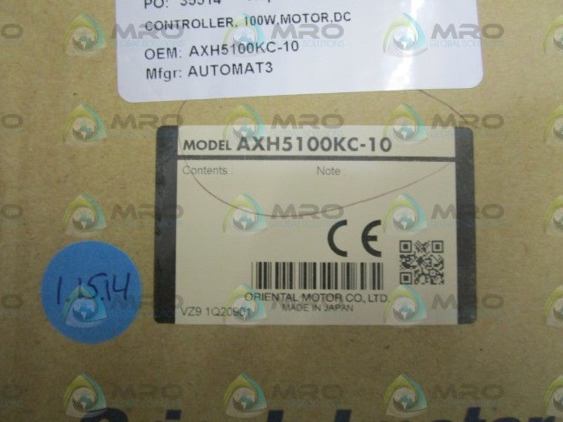 ORIENTAL BRUSHLESS DC MOTOR AXH5100KC-10 NSMP