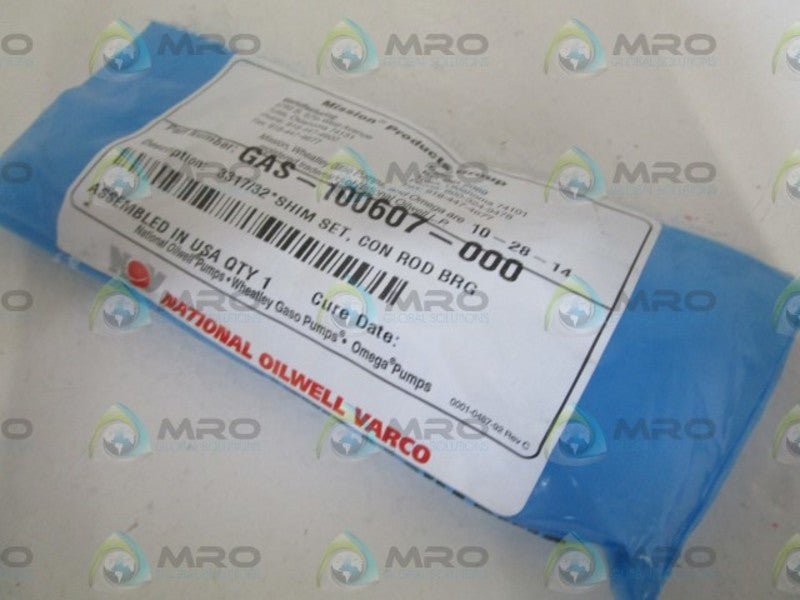 NATIONAL OILWELL VARCO SHIM SET GAS-100607-000 NSNP IN BAG