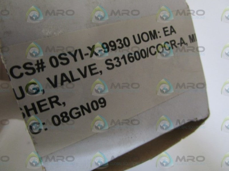 FISHER VALVE PLUG S31600/COCR-A NSMP
