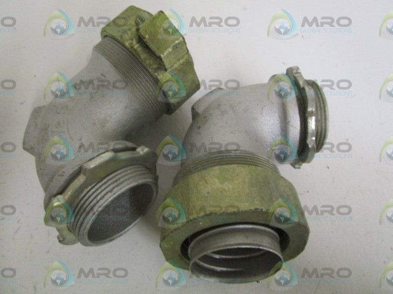 LOT OF 2 APPLETON 1-1/2" CONNECTOR W/LUG ST-90150L NSMP