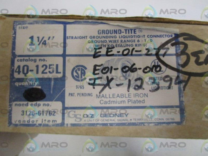 LOT OF 3 O-Z/GEDNEY 1-1/4" CONNECTOR 4Q-125L NSMP