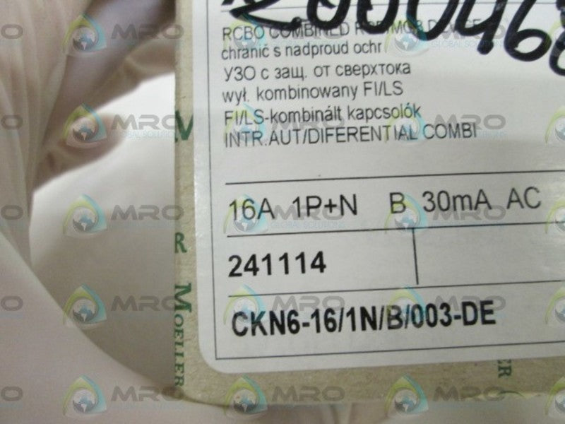 MOELLER CIRCUIT BREAKER CKN6-16/1N/B/003-DE NSMP