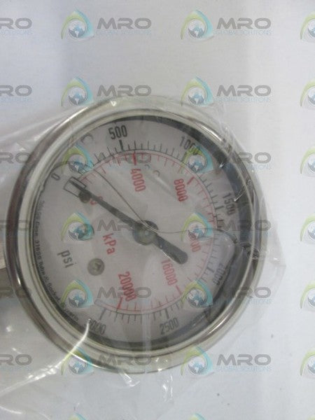 GRAINGER 4CFJ3 PRESSURE GAUGE 0-3000 PSI 0-20000 KPA NSMP