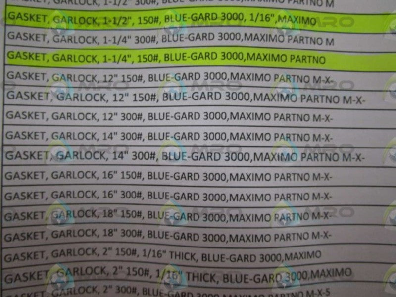 LOT OF 6 GARLOCK 1-1/2" GASKET 150# NSNP
