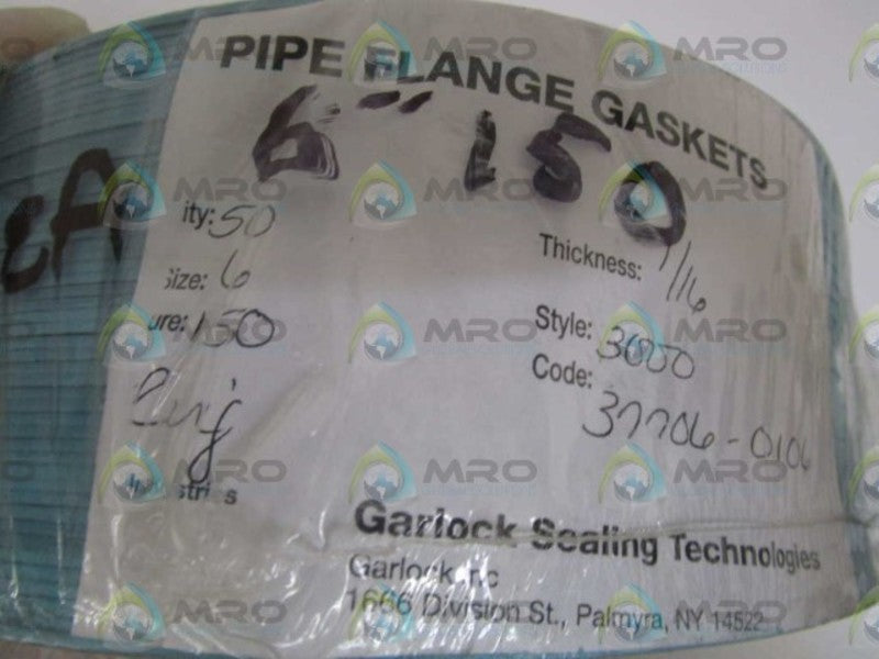 LOT OF 50 GARLOCK 6" PIPE FLANGE GASKET 150 ORIGINAL PACKAGE