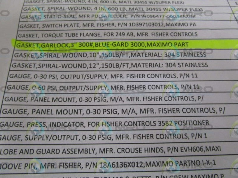 LOT OF 10 GARLOCK 3" 300# NSNP
