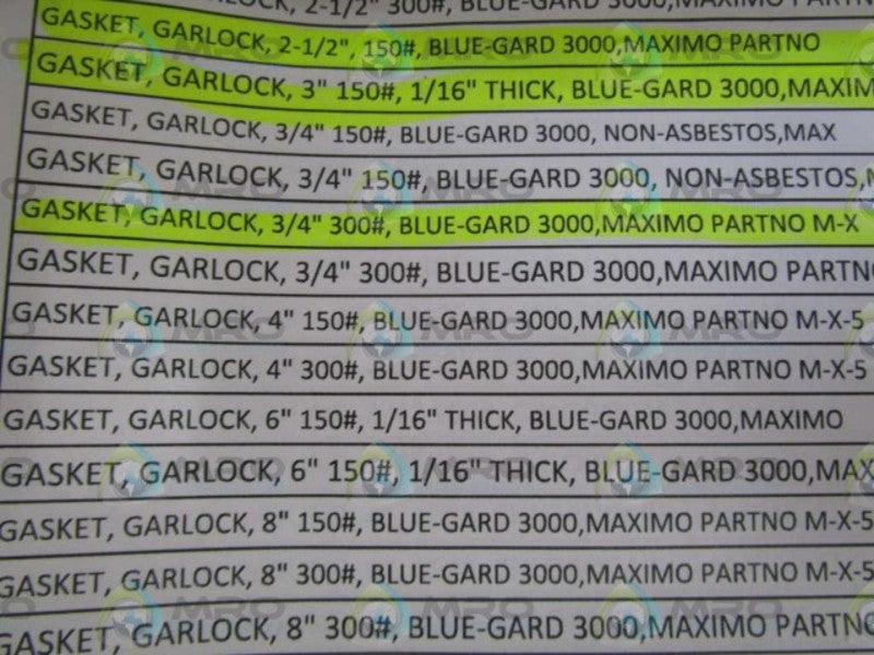 LOT OF 24 GARLOCK   2-1/2" 150# NSNP