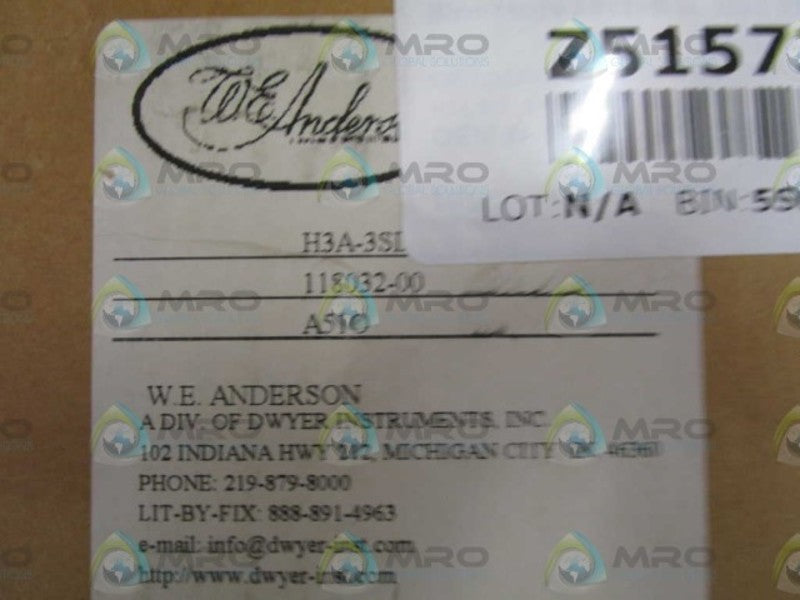 W.E. ANDERSON H3A-3SL NSMP