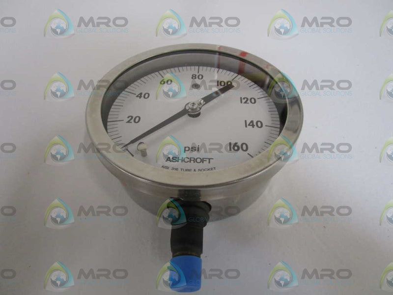 ASHCROFT 451009S02LXPDWN-160# PRESSURE GAUGE 0-160 PSI  NSMP
