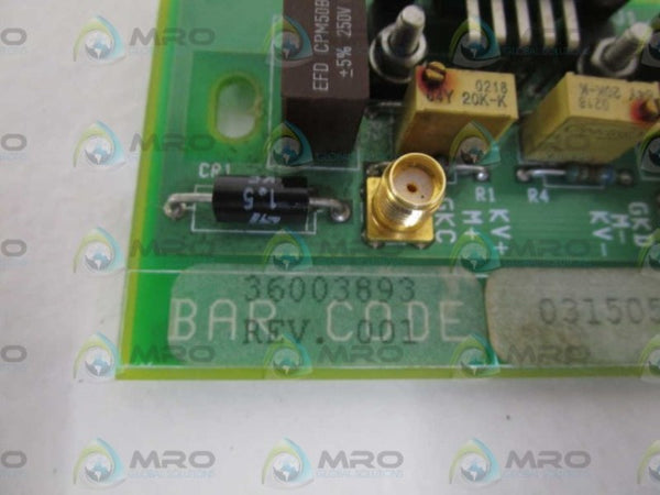 GENERAL ELECTRIC HV DIVIDER BOARD 36003893 UNMP