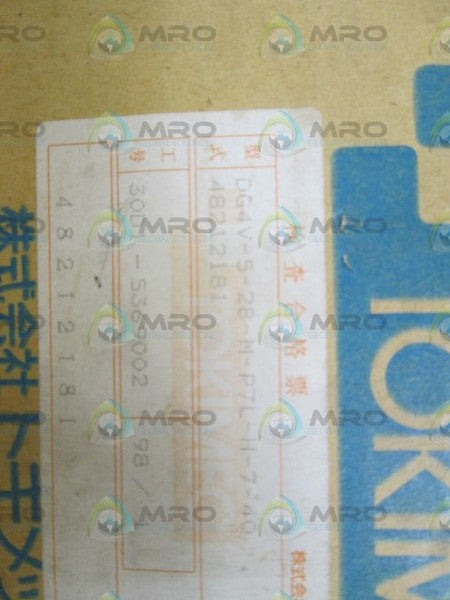 TOKIMEC VALVE DG4V-5-2B-M-P7L-H-7-40 (BOX AS PICTURED) NSMP