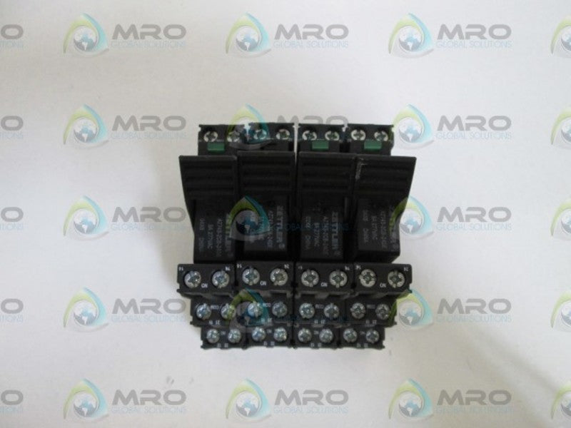 LOT OF 4 RELPOL SOCKET GZT80 WITH AZ743-2CB-24DE RELAY NSNP