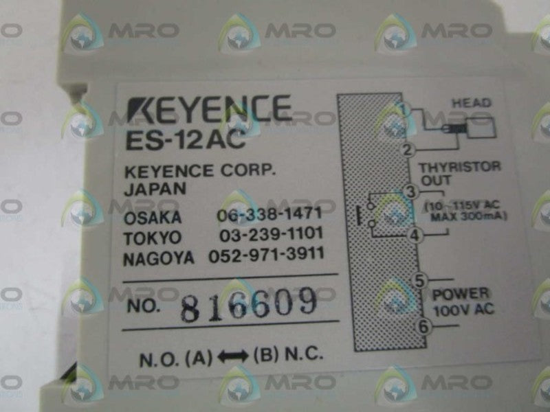 KEYENCE ES-12AC AMPLIFIER UNIT NSNP