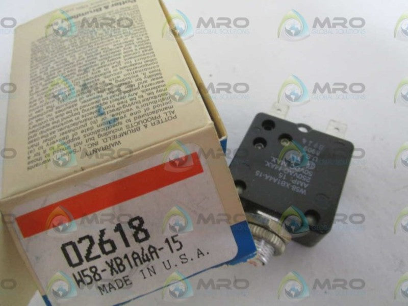 POTTER & BRUMFIELD W58-XB1A4A-15 CIRCUIT BREAKER 15A NSMP