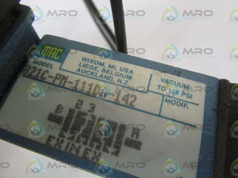 MAC 821C-PM-111DA-142 SOLENOID VALVE UNMP